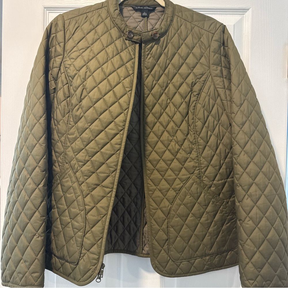 Banana Republic Men's Quilted Green Jacket
